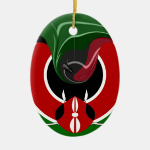 Fluid Kenyan Flag: Ein modernes Design Keramik Ornament