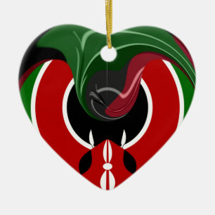 Fluid Kenyan Flag: Ein modernes Design Keramikornament