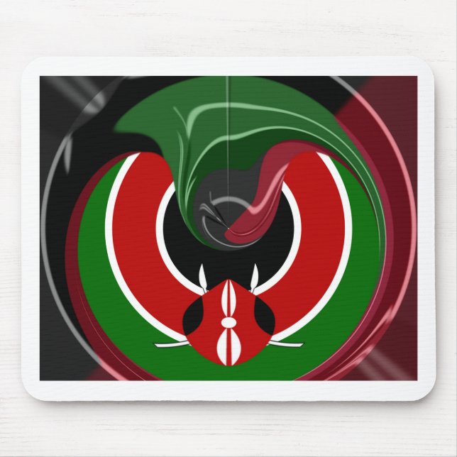 Fluid Kenyan Flag: Ein modernes Design Mousepad (Vorne)