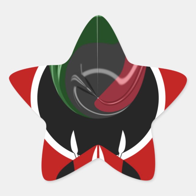 Fluid Kenyan Flag: Ein modernes Design Stern-Aufkleber (Vorderseite)