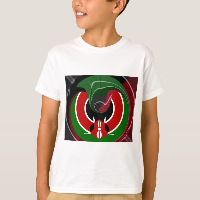 Fluid Kenyan Flag: Ein modernes Design T-Shirt (Vorderseite)