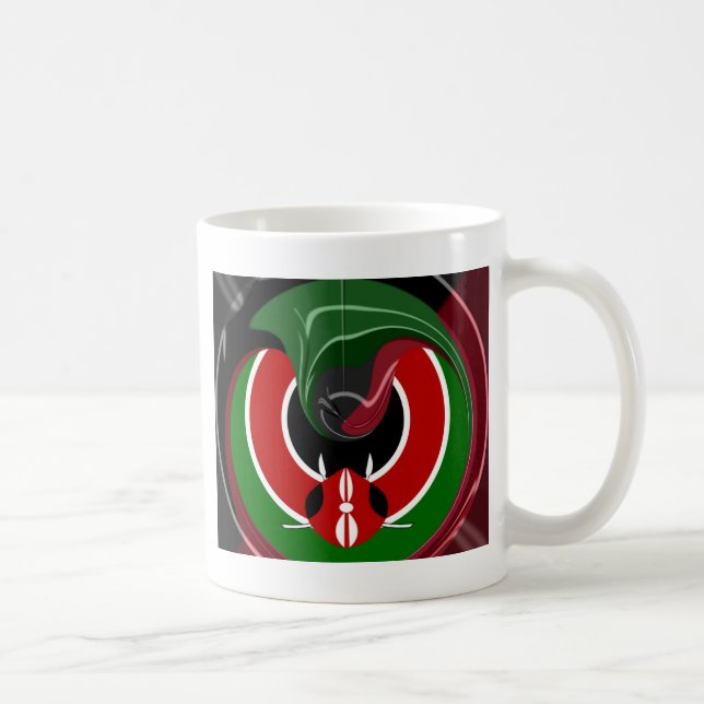 Fluid Kenyan Flag: Ein modernes Design Tasse (Rechts)