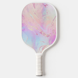 fluid marble art pickleball paddle