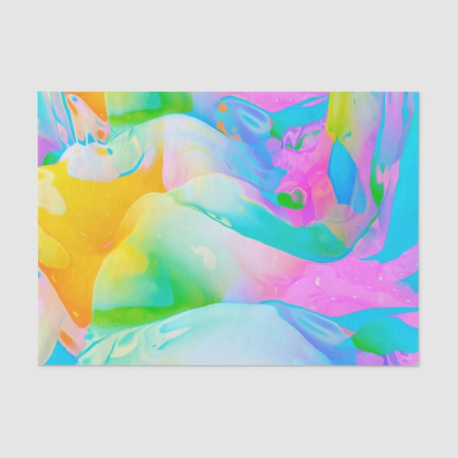 Fluid Neon Abstrakt Seidenpapier (Vorderseite)