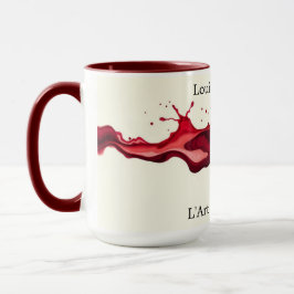 Fluid Red Wine Pour Abstract Art Ceramic Tasse