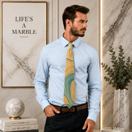 Fluid Swirl Marble Beige Neck Tie Krawatte