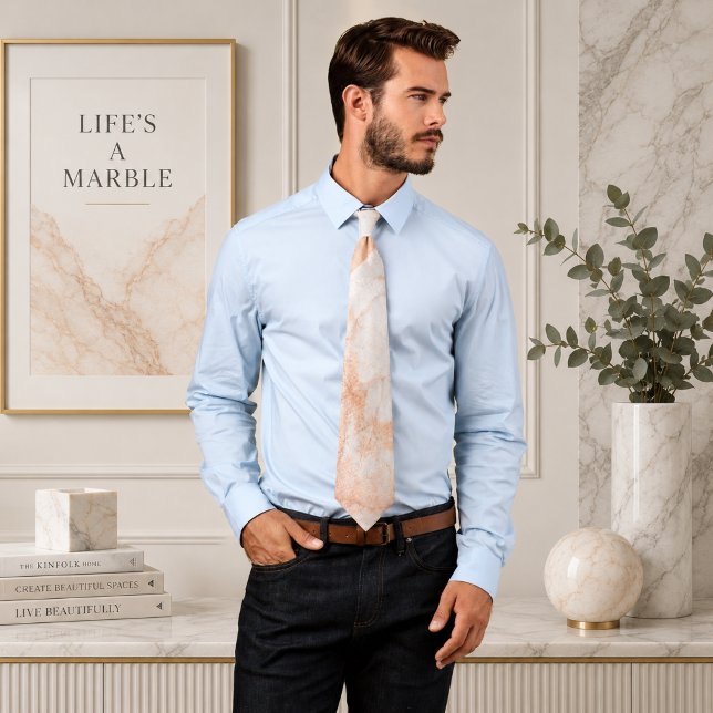 Fluid Swirl Marmor Light Pink Neck Tie Krawatte (Von Creator hochgeladen)