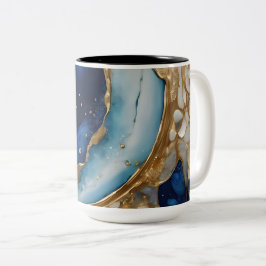 Fluide Abstrakte Goldmedaille Zweifarbige Tasse