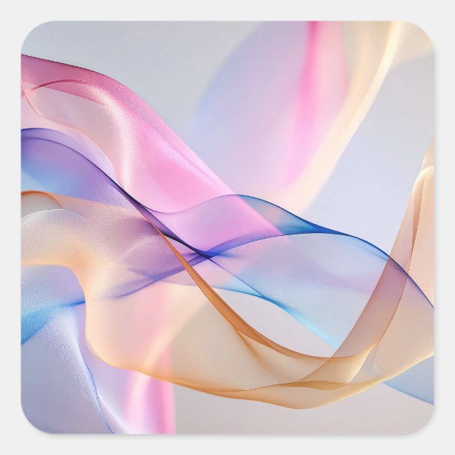 Fluide Harmonie in Bewegung Quadratischer Aufkleber (Vorderseite)