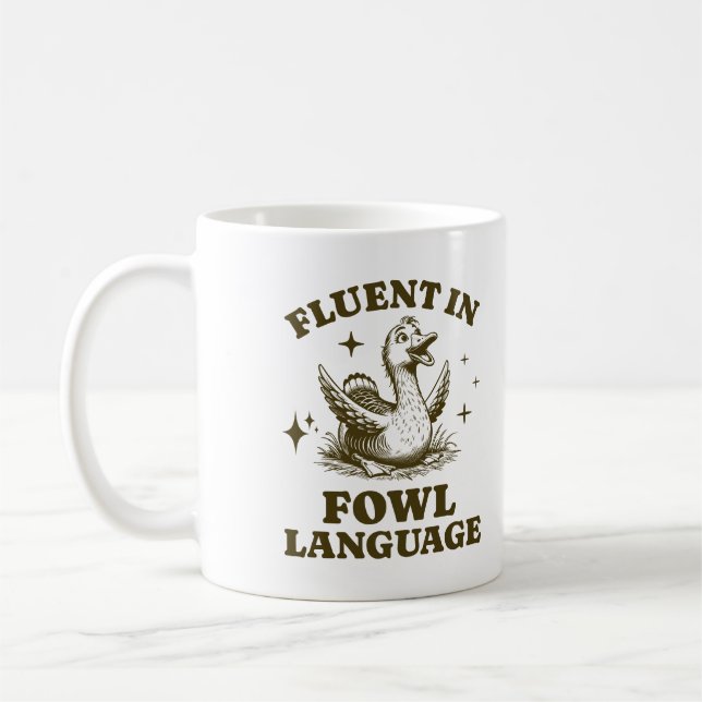 Fluktuation der Fowl Language Funny Duck Lover Far Kaffeetasse (Links)