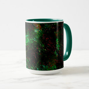 Fluktuation von dunklen Flecken auf leuchtend grün Tasse