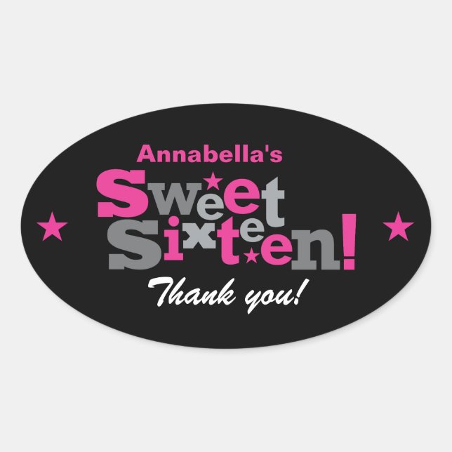Fluktuierender Typ Sweet 16 Aufkleber (Vorderseite)