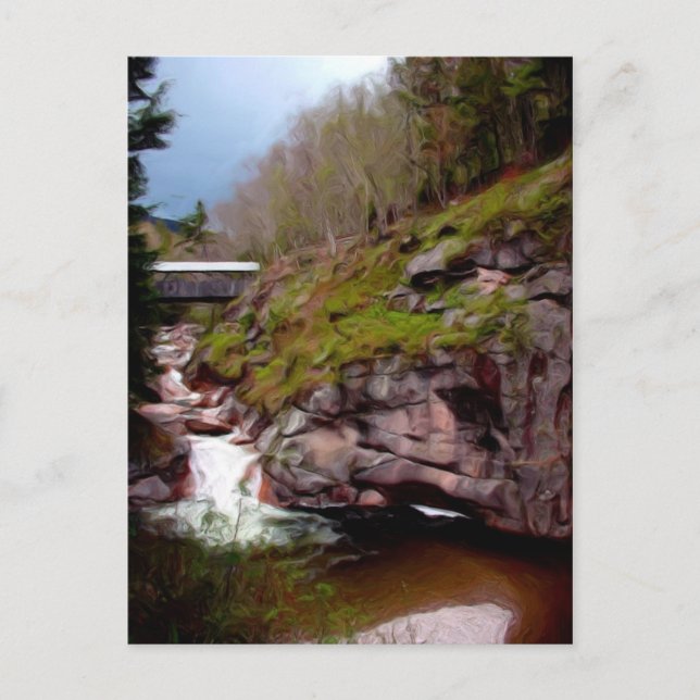 Flumes, Franken Notch, NH Postkarte (Vorderseite)