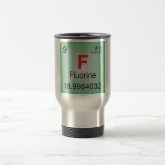 Fluor-einzelnes Element des Periodensystems Reisebecher