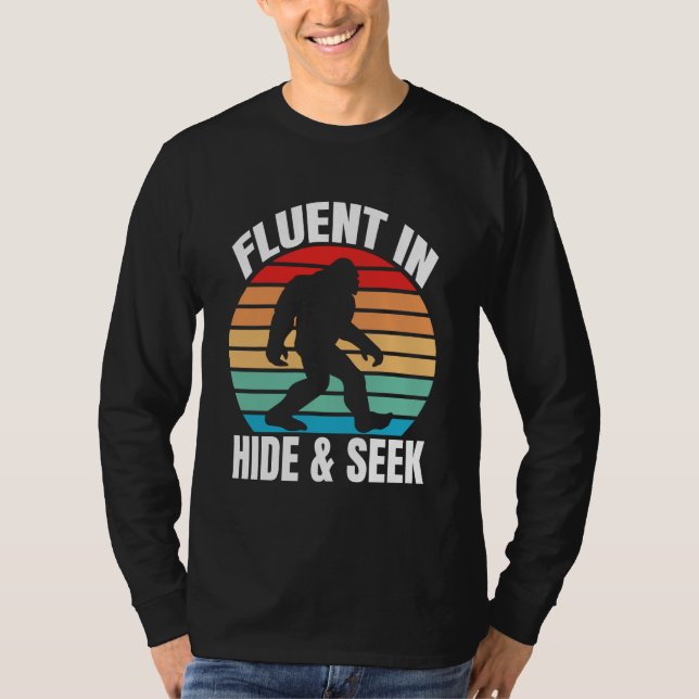 Fluor in Hide and Seek Funny Bigfoot T - Shirt (Vorderseite)