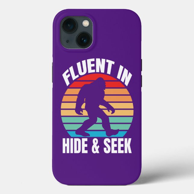 Fluor in Hide und Seek Funny Bigfoot Case-Mate iPhone Hülle (Rückseite)