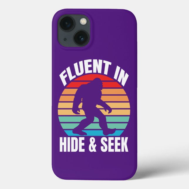 Fluor in Hide und Seek Funny Bigfoot Case-Mate iPhone Hülle (Rückseite)