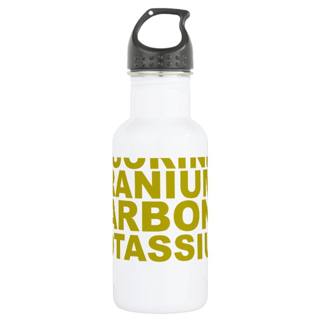 Fluor-Uran Kohlenstoff-Kalium Tshirt.png Trinkflasche (Vorderseite)