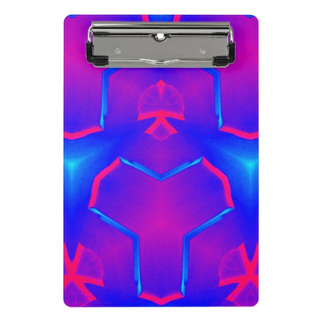 Fluorblau und rosa Mini-Zwischenablage Mini Klemmbrett (Vorderseite)