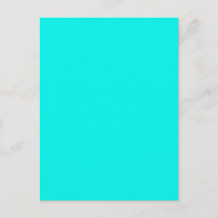 Fluorescent Aqua Aquamarin Neon Blue Personalisier Postkarte