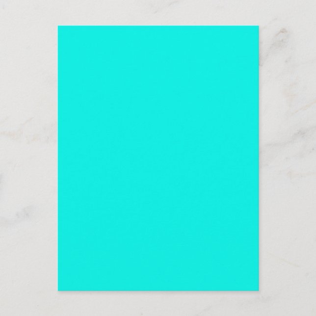 Fluorescent Aqua Aquamarin Neon Blue Personalisier Postkarte (Vorderseite)