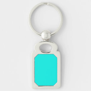 Fluorescent Aqua Aquamarin Türkis Blau Personalis Schlüsselanhänger