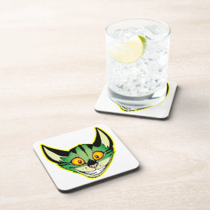 Fluorescent Cartoon Cat Coasters Set Getränkeuntersetzer