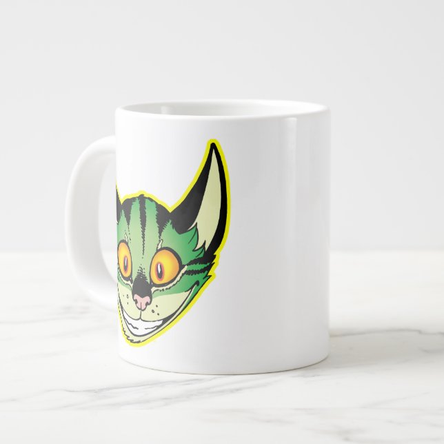 Fluorescent Cartoon Cat Jumbo Tasse (Vorderseite Links)