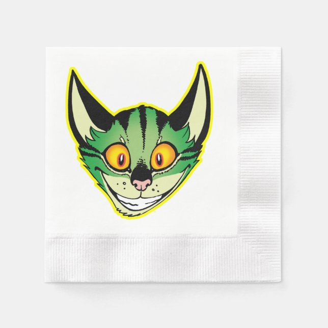 Fluorescent Cartoon Cat Paper Napkins Serviette (Vorderseite)