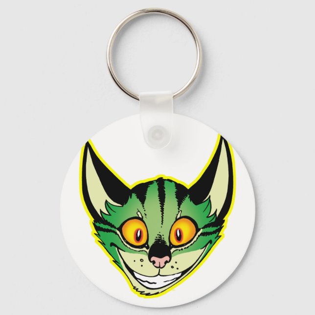 Fluorescent Cartoon Cat Schlüsselanhänger (Vorderseite)