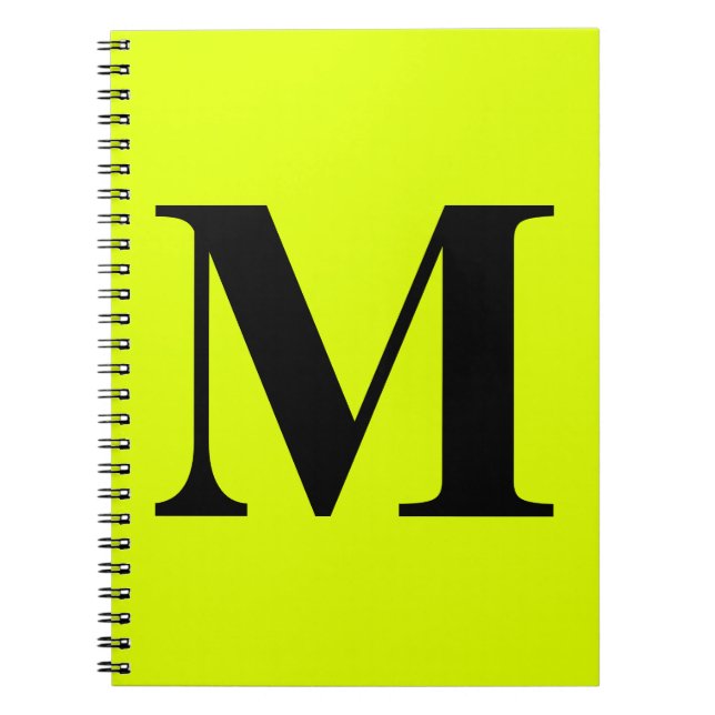 Fluorescent Chartreuse Yellow Neon Monogram Gift Notizblock (Vorderseite)