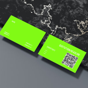 fluorescent green - QR code Visitenkarte