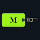 Fluorescent Lime Green farbenfrohe Monogramme Name Gepäckanhänger<br><div class="desc">Mit Monogramm Anfangs- und auch persönliche Daten wie Name,  Adresse,  Telefonnummer und E-Mail,  die Sie bearbeiten können. Mit einem schönen,  soliden Neon-Grün-Hintergrund können Sie die Farbe ändern,  wenn Sie möchten. Coole Geschenkidee für ihn oder sie.</div>