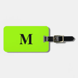 Fluorescent Lime Green farbenfrohe Monogramme Name Gepäckanhänger