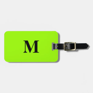 Fluorescent Lime Green farbenfrohe Monogramme Name Gepäckanhänger
