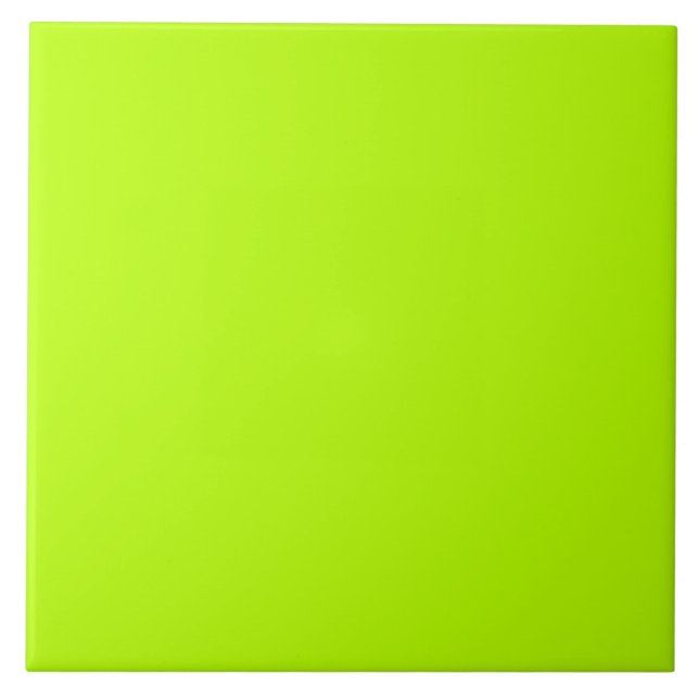 Fluorescent Lime Green Neon Yellow Personalisiert Fliese (Vorderseite)