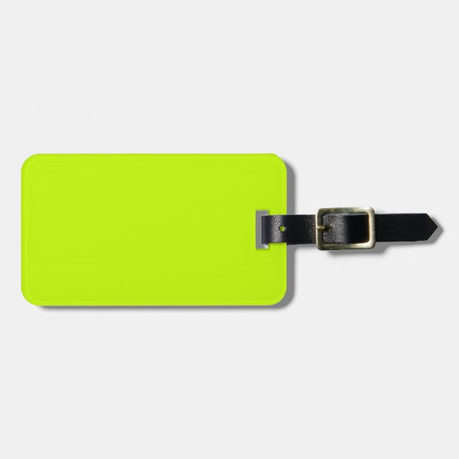 Fluorescent Lime Green Neon Yellow Personalisiert Gepäckanhänger (Vorderseite horizontal)