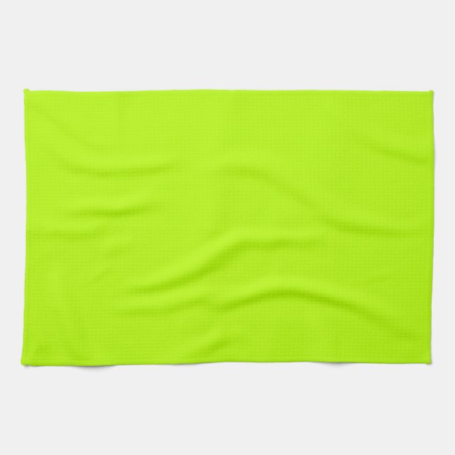 Fluorescent Lime Green Neon Yellow Personalisiert Küchentuch (Horizontal)