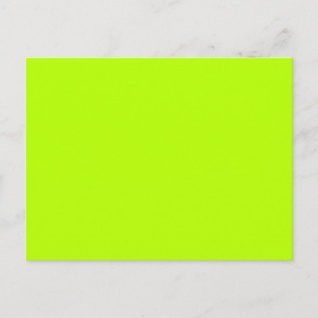 Fluorescent Lime Green Neon Yellow Personalisiert Postkarte (Vorderseite)