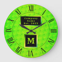 Fluorescent Neon Elegant Mit Monogramm Große Wanduhr