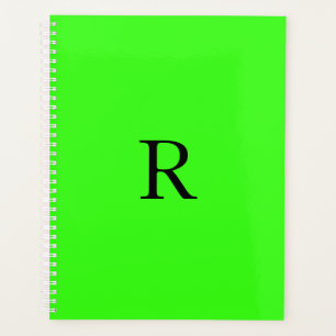 Fluorescent Neon Green Name Monogramme Gift Gabe Planer