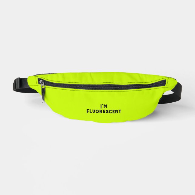 Fluorescent Yellow "I m Fluorescent" Festival Bauchtasche (Vorderseite)