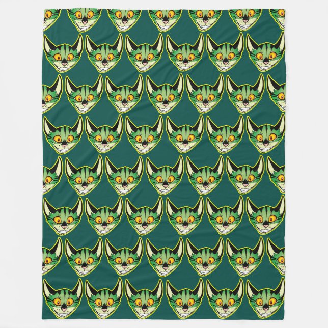 Fluoreszenz-Cartoon Cat Fleece (Vorderseite)