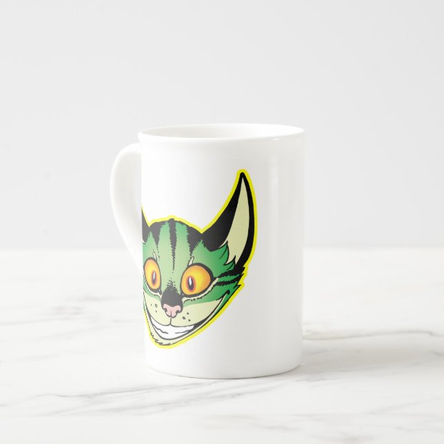 Fluoreszenz-Cartoon Katzenknochen China Tasse (Vorderseite Links)