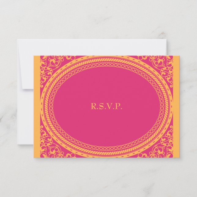 Fluoreszenz / Neon Wedding Reception UAWG RSVP Karte (Vorderseite)