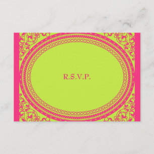 Fluoreszenz / Neon Wedding Reception UAWG RSVP Karte