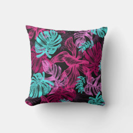 Fluoreszenz-tropische Blätter Kissen