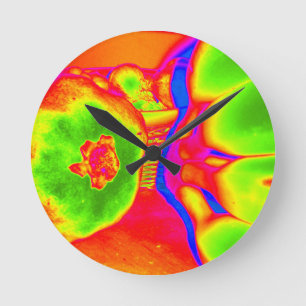 fluoreszierende Frucht Runde Wanduhr