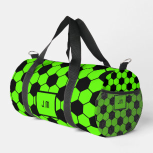 Fluoreszierende Neon-Green-Fußball-Fanspieler-Init Duffle Bag