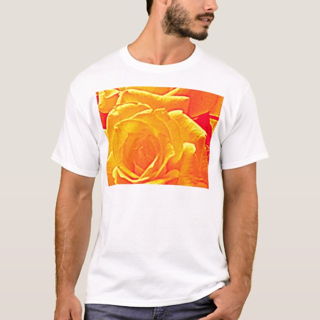 fluoreszierende Rose orange T-Shirt (Vorderseite)